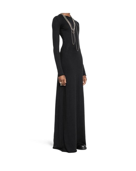 Ann Demeulemeester Black Eva Long-Sleeve Cut-Out Maxi Dress