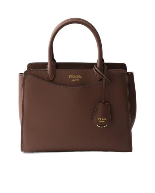 Prada Brown Medium Prelude Leather Handbag