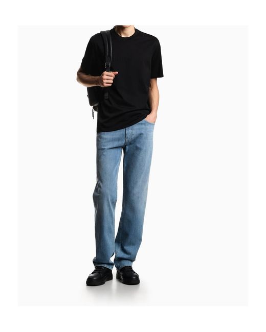 Emporio Armani Black Short-Sleeved Crewneck T-Shirt for men
