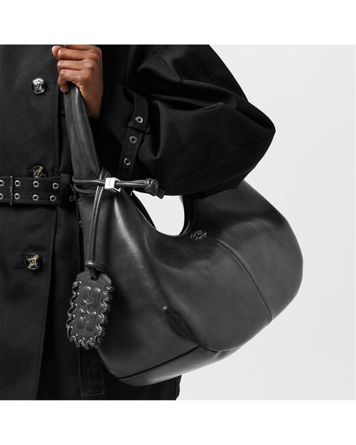 Ganni Gray Logo Shoulder Bag