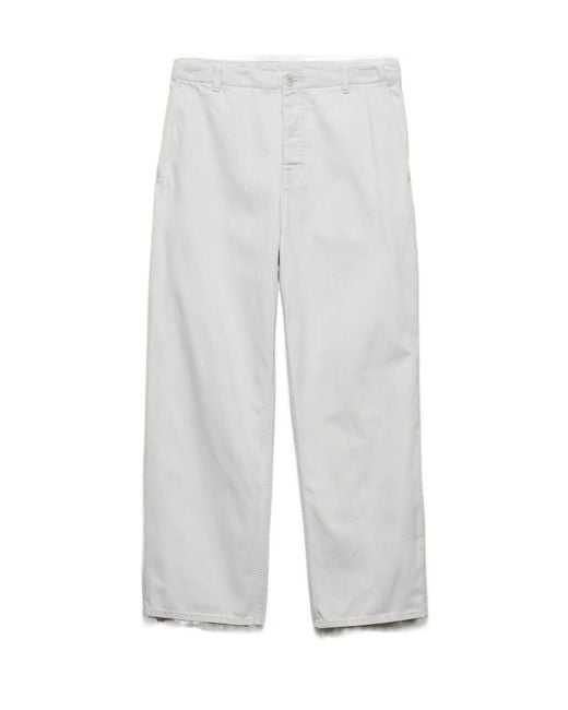 Prada White Regular Bleached Denim Jeans for men
