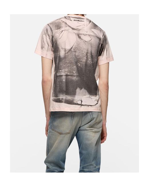 Acne Gray Tromp-L'Œil T-Shirt for men