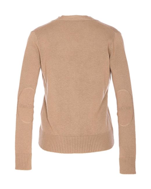Max Mara Natural Apollo V-Neck Button-Up Cardigan