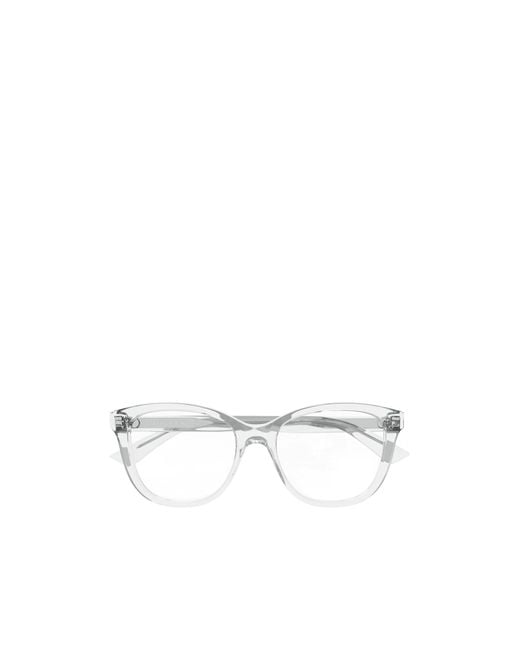 McQueen White Eyewear Square Frame Glasses