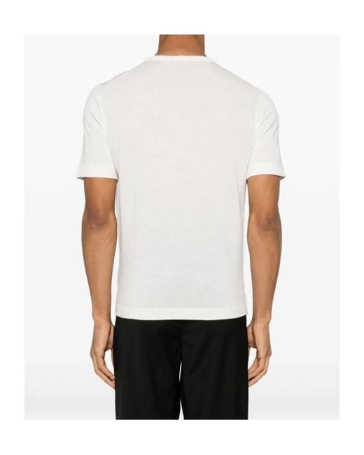 Caruso White Crew Neck T-Shirt for men