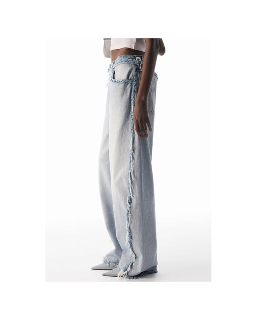 Alexander Wang Blue Mid-Rise Inverted Blow Up Jeans