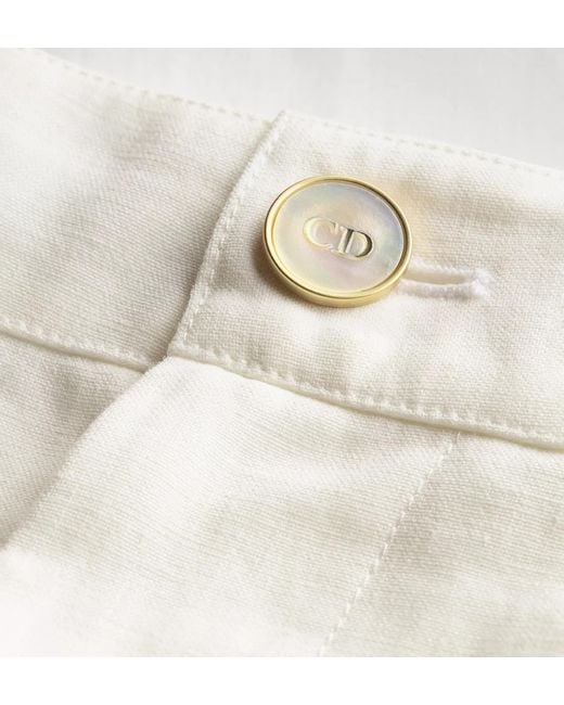 Dior White Iviera Médaillon Flared Pants