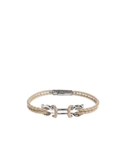 Ferragamo White Woven Bracelet for men