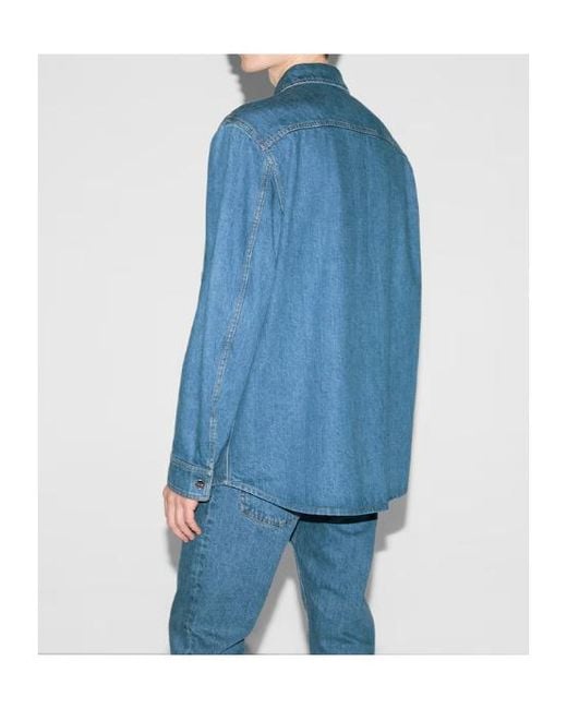 Gucci Blue Collared Long-Sleeve Denim Shirt for men