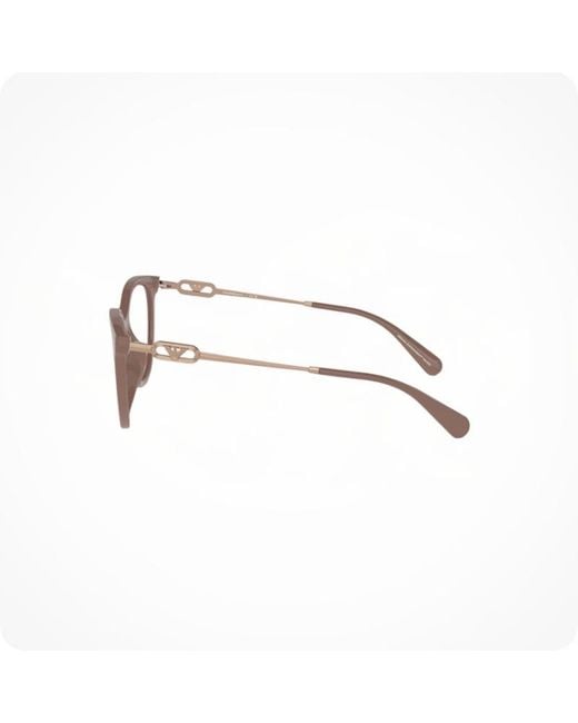 Emporio Armani White Cat-Eye Clip-On Glasses