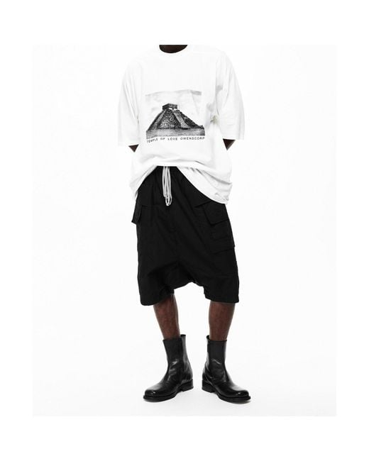 Rick Owens Black Drawstring Athletic Shorts for men