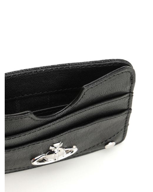 Vivienne Westwood Black Logo-Plaque Card Holder