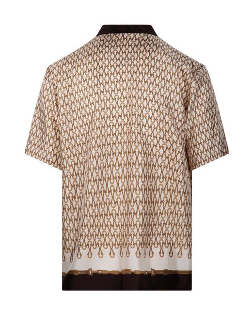 Gucci Natural Pattern-Printed Short-Sleeved Shirt for men