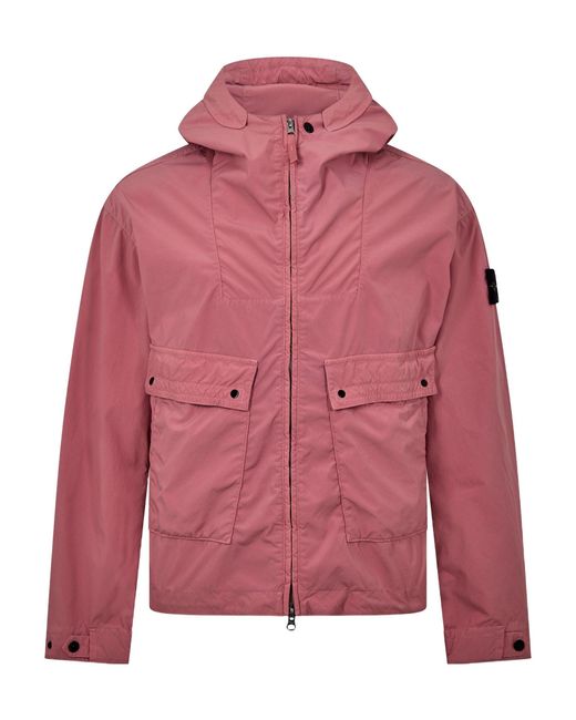Stone Island Red Long-Length Parka for men