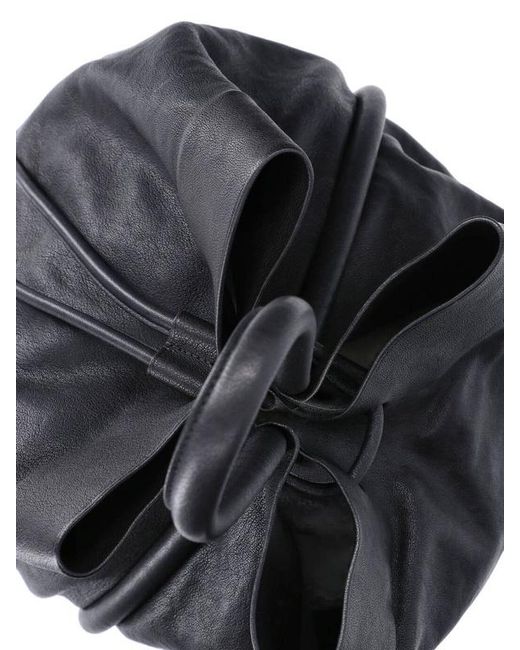 Uma Wang Blue Drawstring Bucket Shoulder Bag