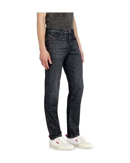 DIESEL Gray D-Finitive Tapered-Leg Jeans for men