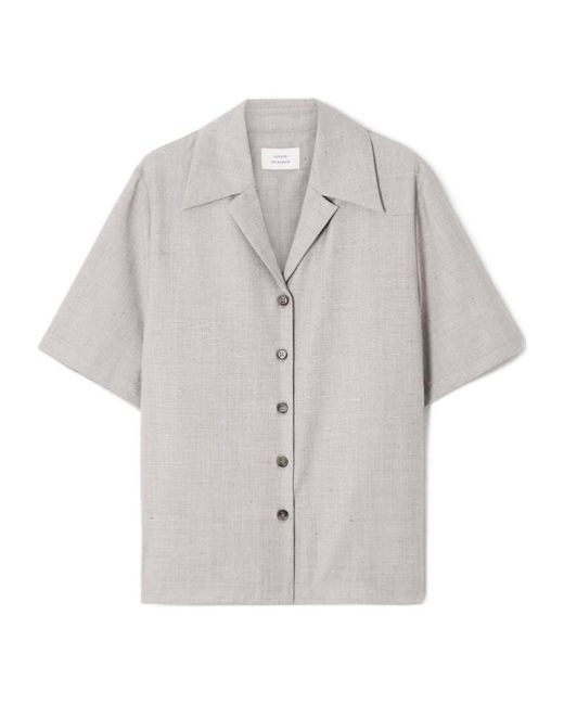 Loulou de Saison Gray Boa Wool And Silk-Blend Shirt