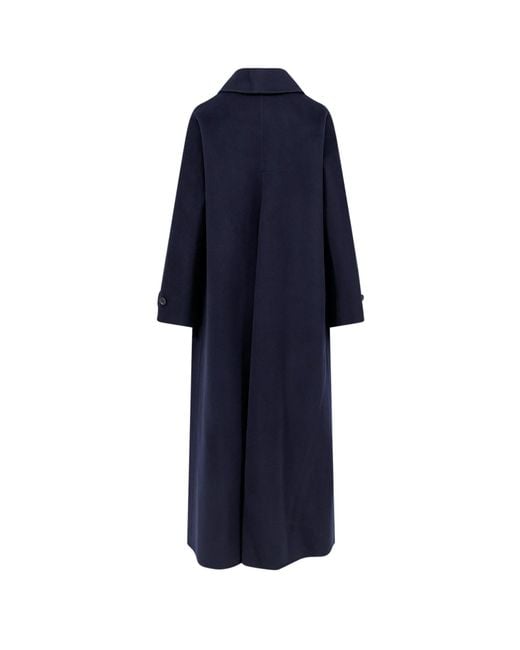 Aspesi Blue Doublebreasted Maxi Coat