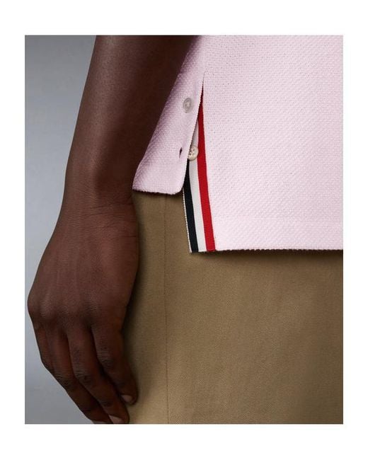 Thom Browne Pink Stripe Detail T-Shirt for men