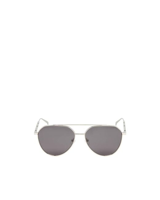McQueen White Eyewear Aviator Sunglasses