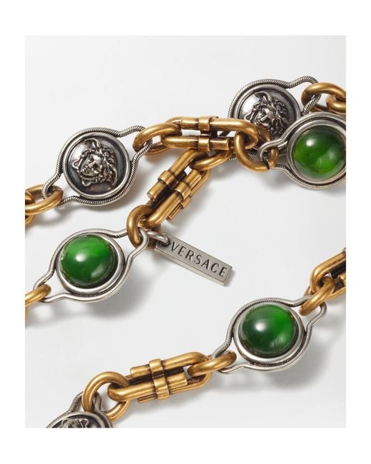 Versace Metallic Vintage-Effect Medallion Necklace