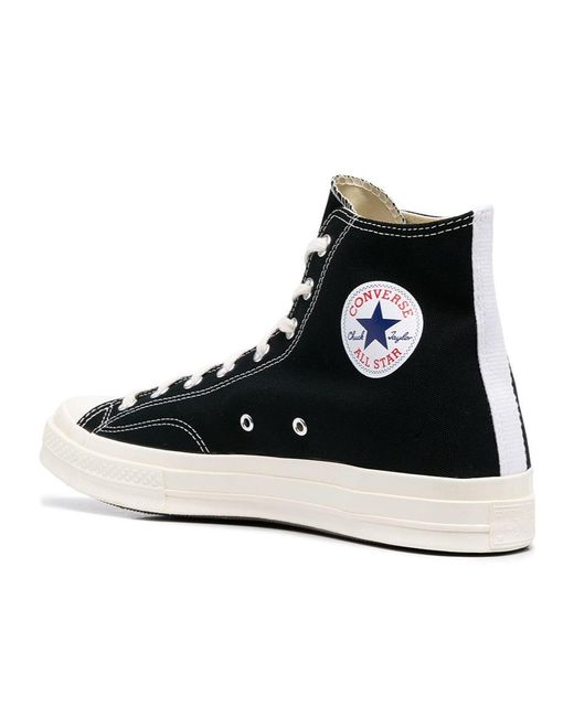 Comme des Garçons White Heart Print Logo Sneakers
