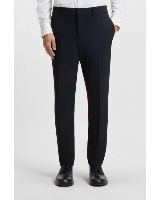 Boss Blue Boss Pleated Slim Fit Pants for men