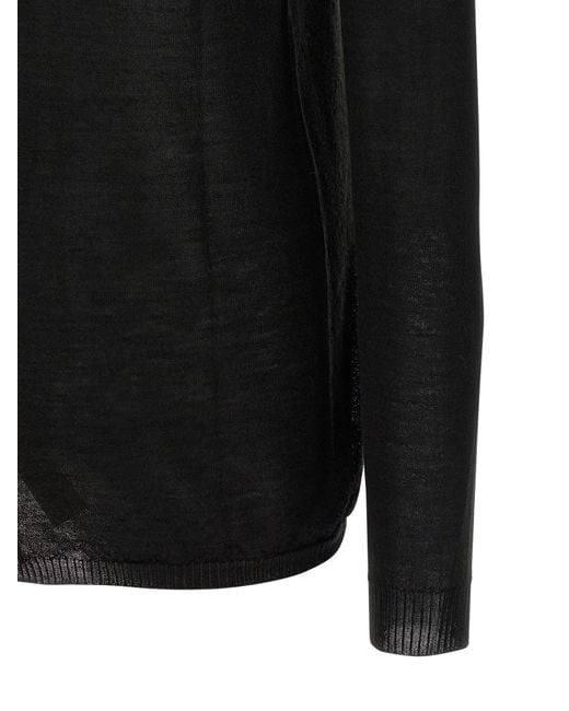 Rick Owens Black Long Sleeve Crewneck Jumper for men