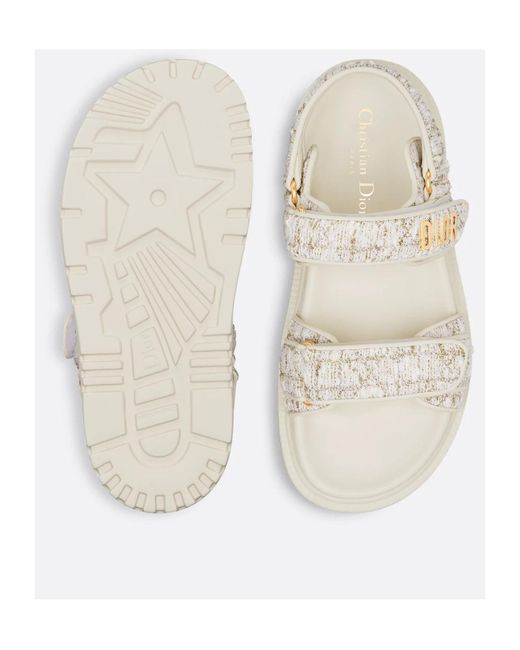Dior White Open-Toed Flat Sandals