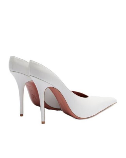 AMINA MUADDI White Solid-Color Stiletto Heels