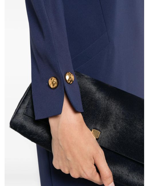 Max Mara Blue Long Sleeve Dress