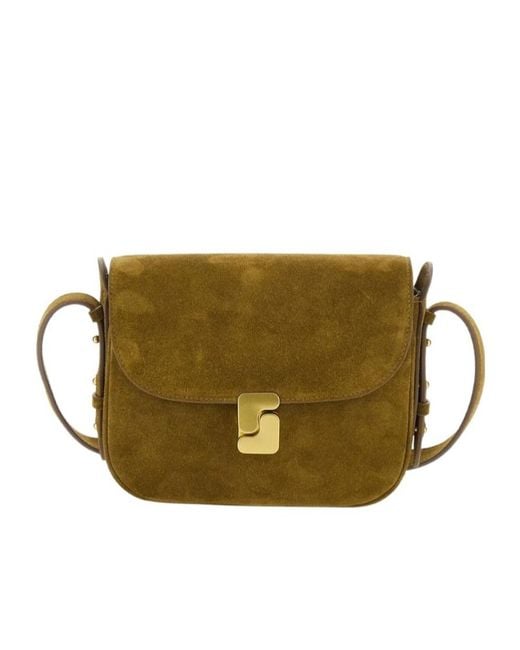 Soeur Green Bellimin Flap Shoulder Bag