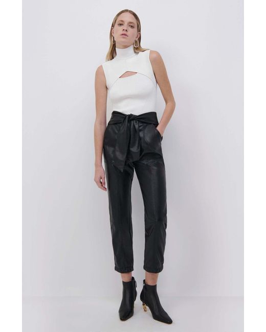 Jonathan Simkhai White Easton Turtleneck Cut Out Top