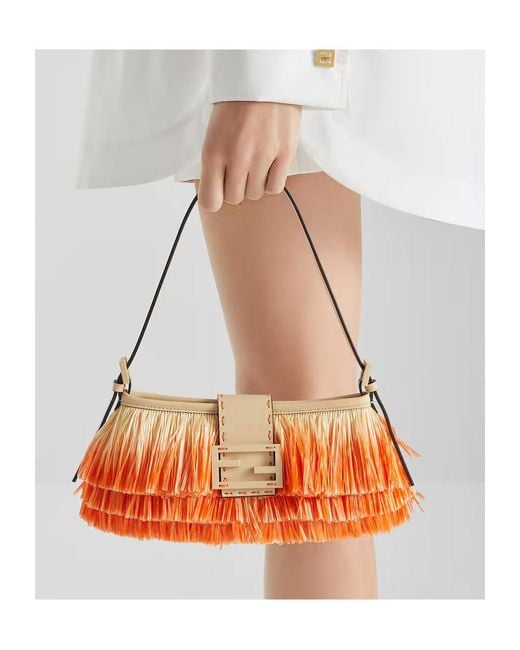 Fendi Orange Baby B Shoulder Bag
