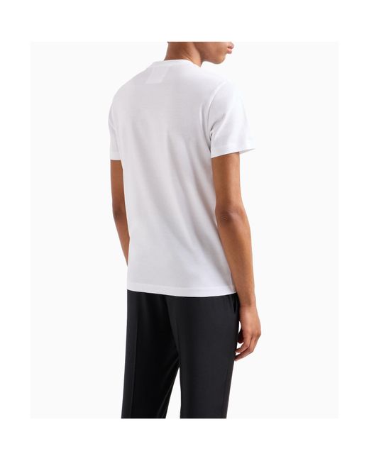Emporio Armani White Short-Sleeved Crewneck T-Shirt for men