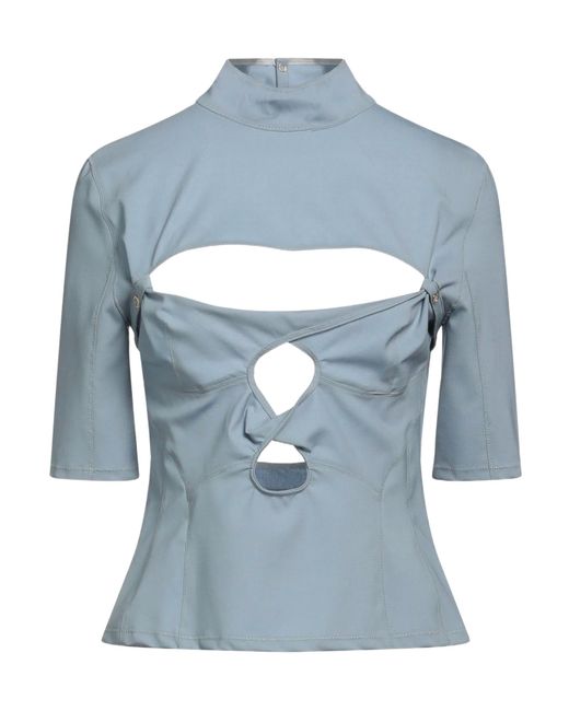 Jacquemus Blue Turtleneck Top