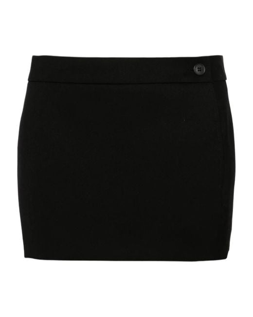 Wardrobe NYC Black Low-Rise Wool Miniskirt