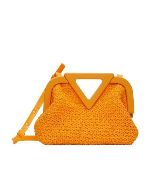 Bottega Veneta Orange Point Woven Crossbody Bag