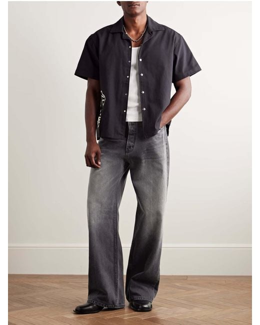 Rhude Gray Belt-Loop Jeans for men