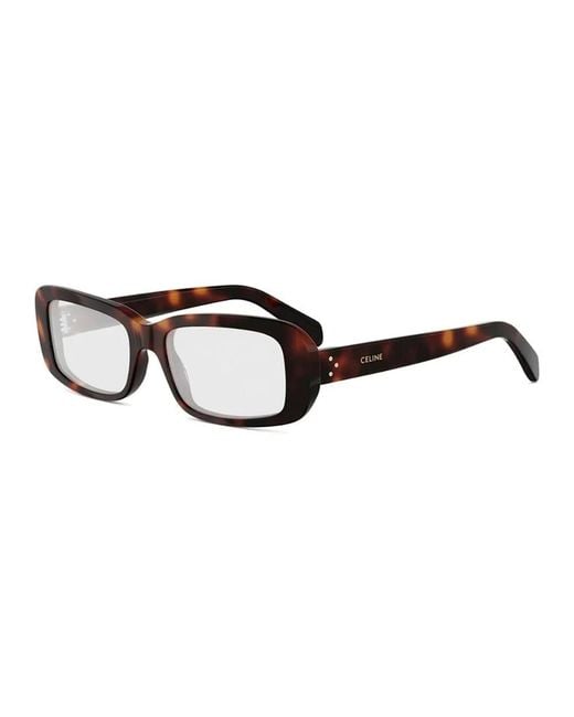 Céline White Full-Rimmed Plano Lenses
