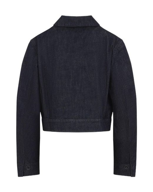 Lemaire Blue Long Sleeved Cropped Jacket