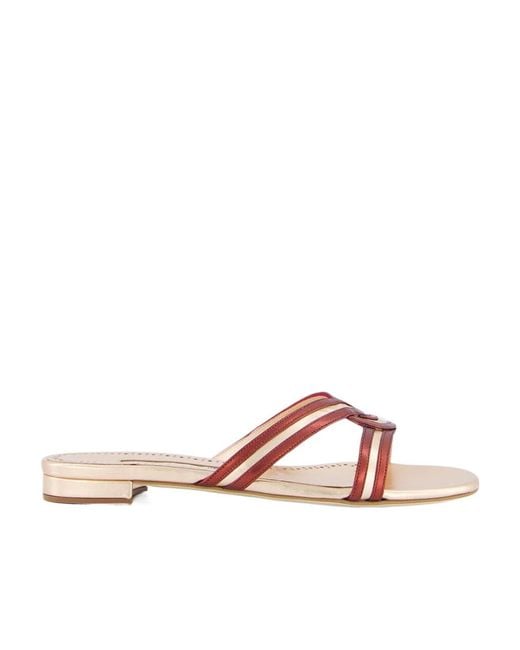 Manolo Blahnik Pink Gasachan Knot Detailed Sandals