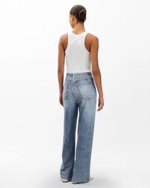 Rag & Bone Blue Miramar Wide-Leg Pants