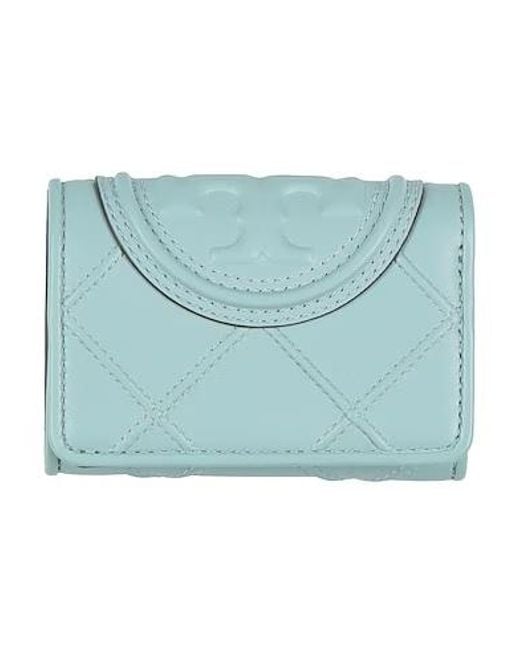 Tory Burch Blue Litchi Grain Wallet