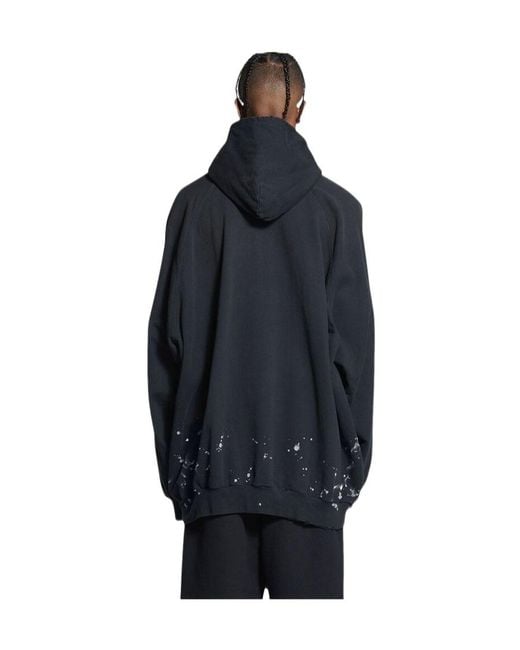 Balenciaga Blue Felpa Con Cappuccio Metal Hoodie Oversized Da Uomo for men