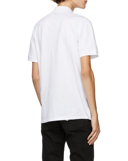 McQueen White Skull Patch Polo Shirt for men
