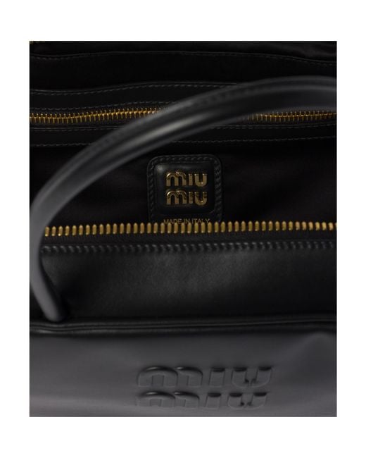 Miu Miu Black Beau Leather Top-Handle Bag