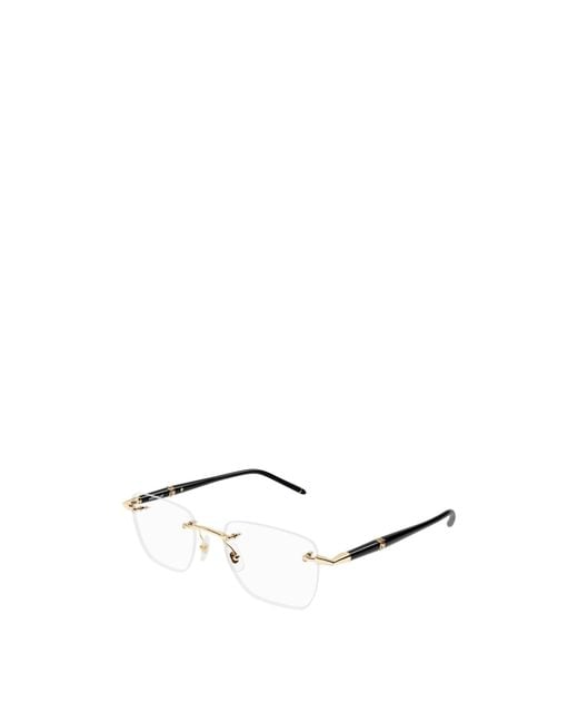 Montblanc White Eyewear Square Frame Glasses for men