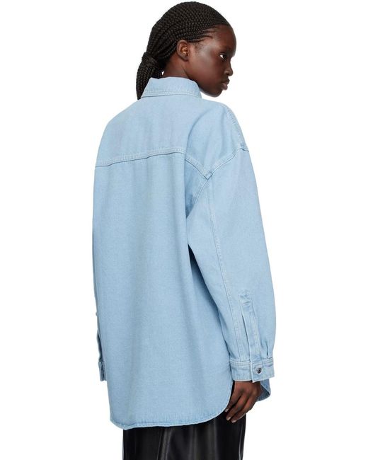 Nanushka Blue Pocket Denim Shirt