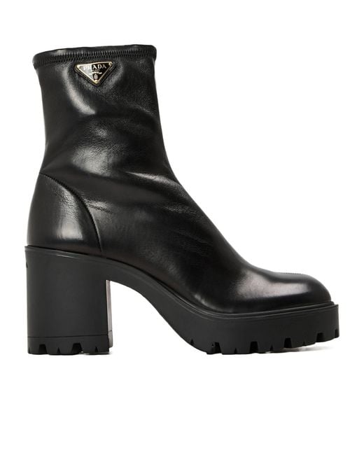 Prada Black Ankle Highheeled Boots